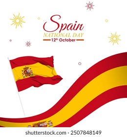 Vector illustration of Spain National Day social media feed template