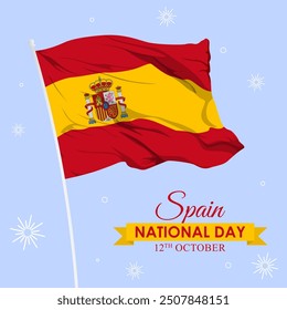 Vector illustration of Spain National Day social media feed template