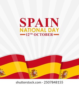 Vector illustration of Spain National Day social media feed template