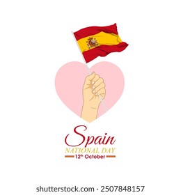 Vector illustration of Spain National Day social media feed template