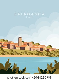 Vector illustration. Spain. Poster, banner, postcard design. Scenery. Tourism, travel.