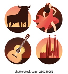 Vector illustration spain set