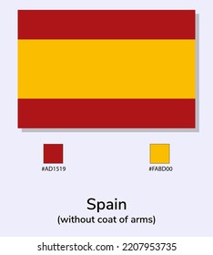 Vector Illustration of Spain (without coat of arms) flag isolated on light blue background. As close as possible to the original. ready to use, easy to edit. 
