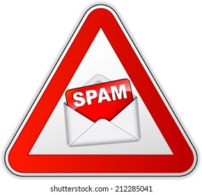 Vector illustration of spam sign on white background