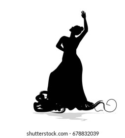 Vector illustration of a Spanish Flamenco dancer