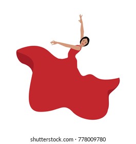Vector illustration of a Spanish Flamenco dancer