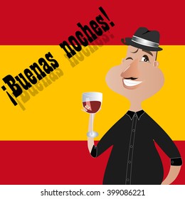 Vector illustration Spanish wine