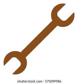 Vector Illustration of Spanner in Brown Icon
