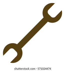 Vector Illustration of Spanner Icon in Brown
