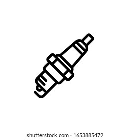 Ilustración vectorial, icono de bujía. Plantilla de diseño de línea