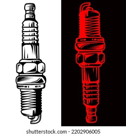 Vector illustration of spark plug line art for icon, sign, logo or design element
automotive elements