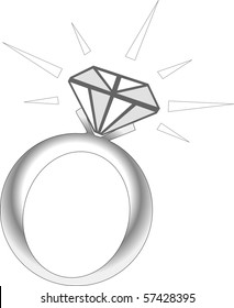 Vector Illustration of Sparkle Diamond Ring.