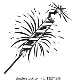 Vector illustration of a sparkler icon or symbol