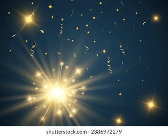 Vector illustration of sparklers on  background.	
