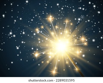 Vector illustration of sparklers on a transparent background.