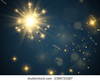 Vector illustration of sparklers on a transparent background.	
