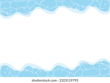 Vektorgrafik des glitzernden Strandes. Frame-Design für Sommerbilder. Weißer Hintergrund.