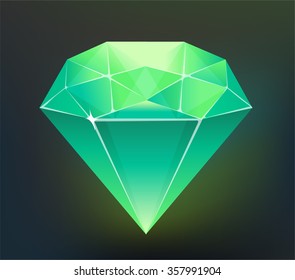 Vector illustration of sparkling diamond isolated on background