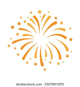 Vector Illustration of Sparkling Fireworks Display