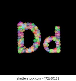 Vector illustration of Sparkling letter  D.
