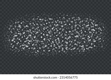 Vector illustration of sparkling particles on a transparent background.