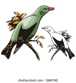 Vector illustration of a sparrow.