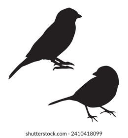 Vector Illustration of Sparrow Silhouette