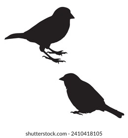 Vector Illustration of Sparrow Silhouette