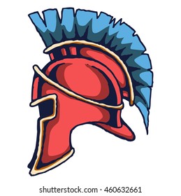 vector illustration of spartan helmet gladiator armor