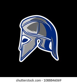 Vector illustration of spartan helmet. Sport mascot.