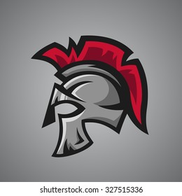 Vector illustration of spartan helmet. Sport mascot.