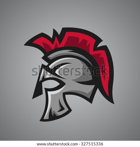 Vector illustration of spartan helmet. Sport mascot.