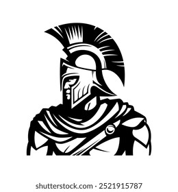 Vector illustration of spartan king in armor and helmet