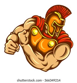 Vector Illustration Of Spartan Mascot