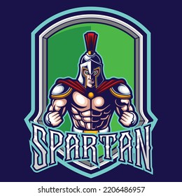 vector illustration of spartan mascot logo template for esport and sport logo team