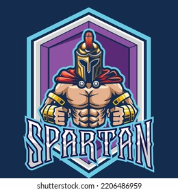 vector illustration of spartan mascot logo template for esport and sport logo team