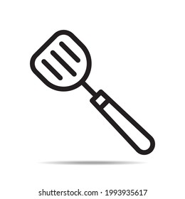 vector illustration of a spatula icon in black line style. suitable for culinary business graphic assets, mobile apps, websites, designs, etc.
