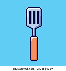 Vector Illustration of Spatula with Pixel Art Design, perfect for game assets themed designs