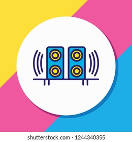 Vector illustration of speaker icon colored line. Beautiful hardware element also can be used as amplifier icon element.