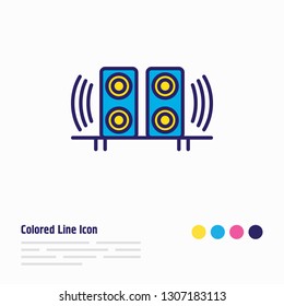 Vector illustration of speaker icon colored line. Beautiful device element also can be used as amplifier icon element.