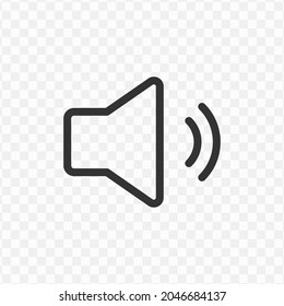 Vector illustration of speaker icon in dark color and transparent background(png).