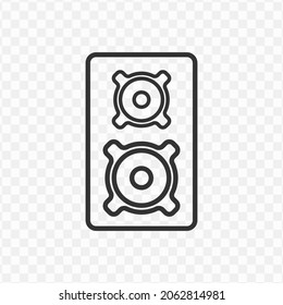 Vector illustration of speaker icon in dark color and transparent background(png).