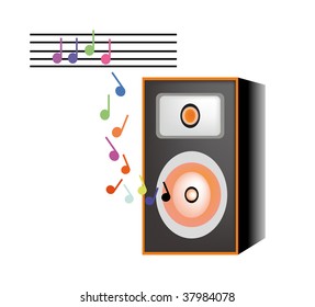 Vector illustration of a speaker isolated on white background