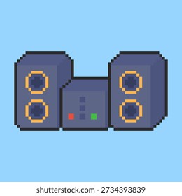 Ilustración vectorial de altavoz con Pixel Art Design, perfecto para los diseños temáticos de activos de juego