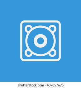 Vector illustration of Speaker sign icon on blue background.