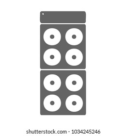 Vector illustration of speakers isolated on a white background. Black and white. Speakers, musical woofer in flat style.