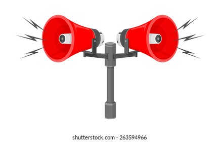 A vector illustration of speakers sounding a warning or siren.
Warning Sirens
Speakers sounding an alarm or warning.