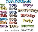 Vector Illustration of Special Birthdays and Occasions.