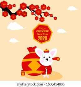 Vector illustration of a special Chinese New Year mouse style that is cute and unique