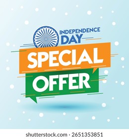 Vector illustration for special day of India. Independence Day offer banner.
